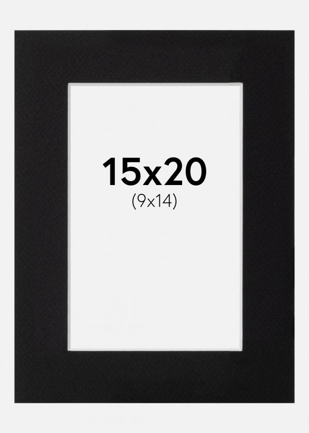 Passepartout Canson Svart (Hvit kjerne) 15x20 cm (9x14)