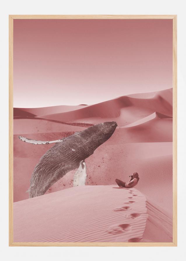 Whale in a pink desert Plakat