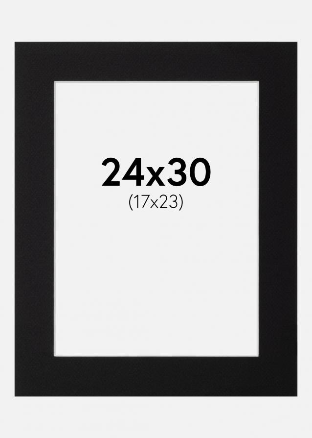 Passepartout Canson Svart (Hvit kjerne) 24x30 cm (17x23)