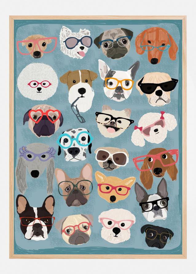 Puzzle Dogs In Glasses Plakat