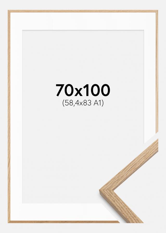 Ramme Oslo Eik 70x100 cm - Passepartout Hvit 59,4x84 cm (A1)