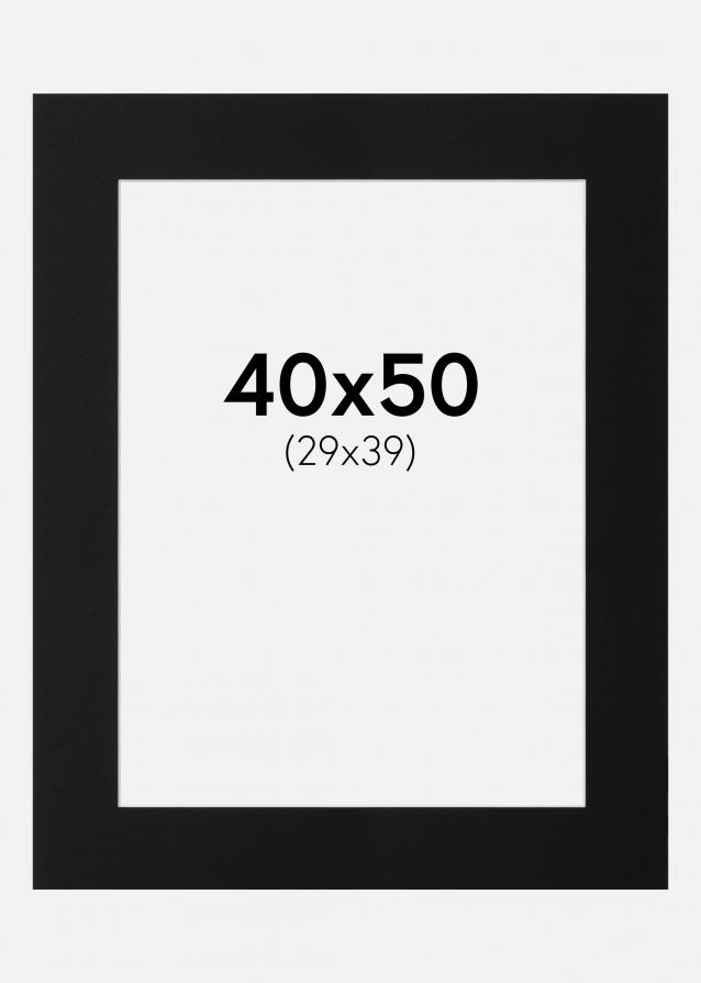 Passepartout Canson Svart (Hvit kjerne) 40x50 cm (29x39)