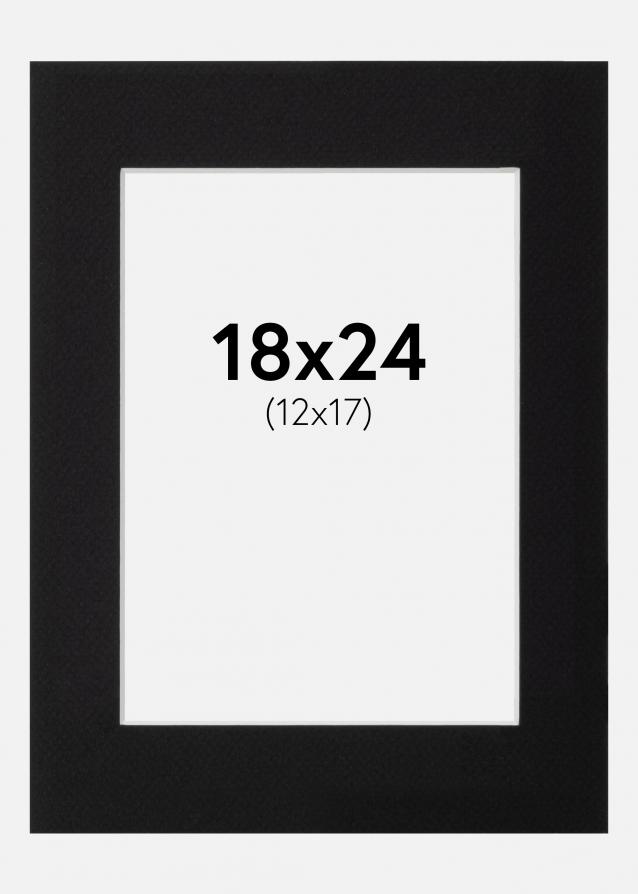 Passepartout Canson Svart (Hvit kjerne) 18x24 cm (12x17)