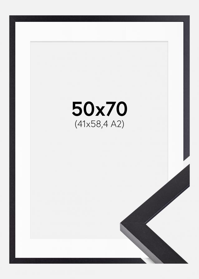 Ramme Selection Svart 50x70 cm - Passepartout Hvit 42x59,4 cm (A2)