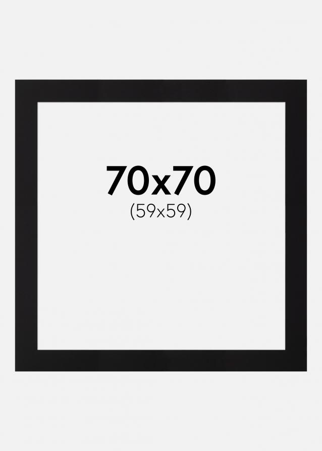 Passepartout Svart Standard (Hvit kjerne) 70x70 cm (59x59)