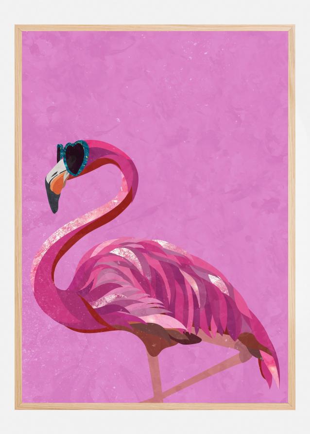 Magenta Metallic Flamingo Plakat