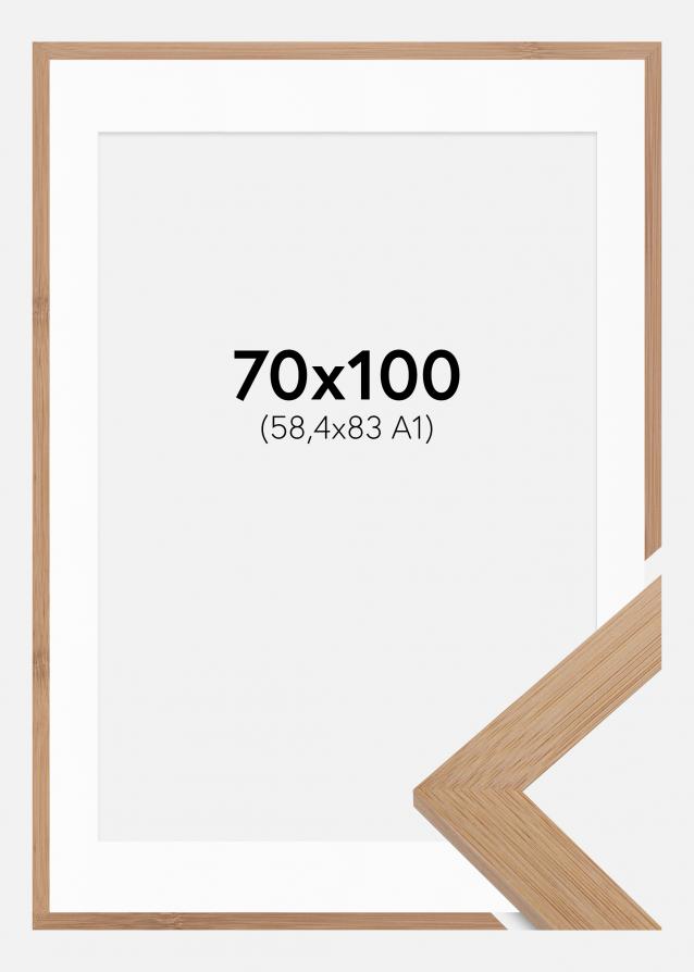 Ramme Hoei Bambus 70x100 cm - Passepartout Hvit 59,4x84 cm (A1)