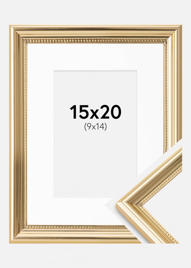 Ramme Gala Gull 15x20 cm - Passepartout Hvit 10x15 cm