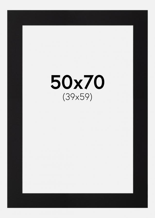 Passepartout Svart Standard (Hvit kjerne) 50x70 cm (39x59)