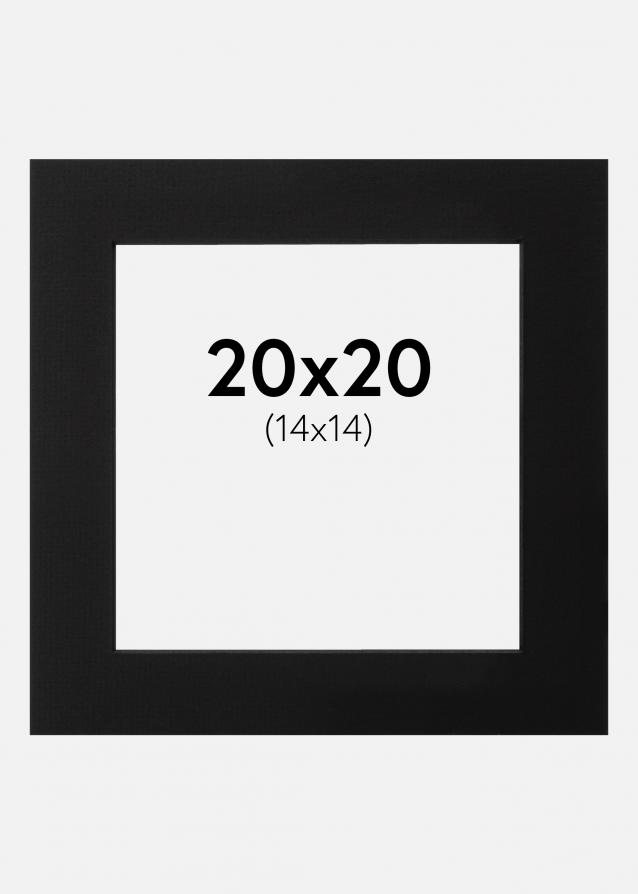 Passepartout Svart (Svart kjerne) 20x20 cm (14x14)