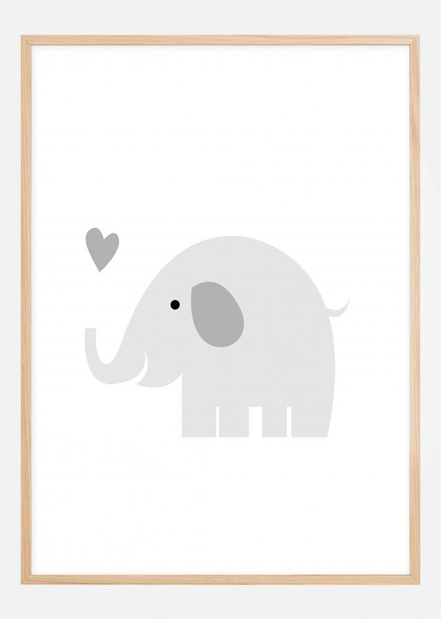Elefant Solo - Tåkegrå Plakat
