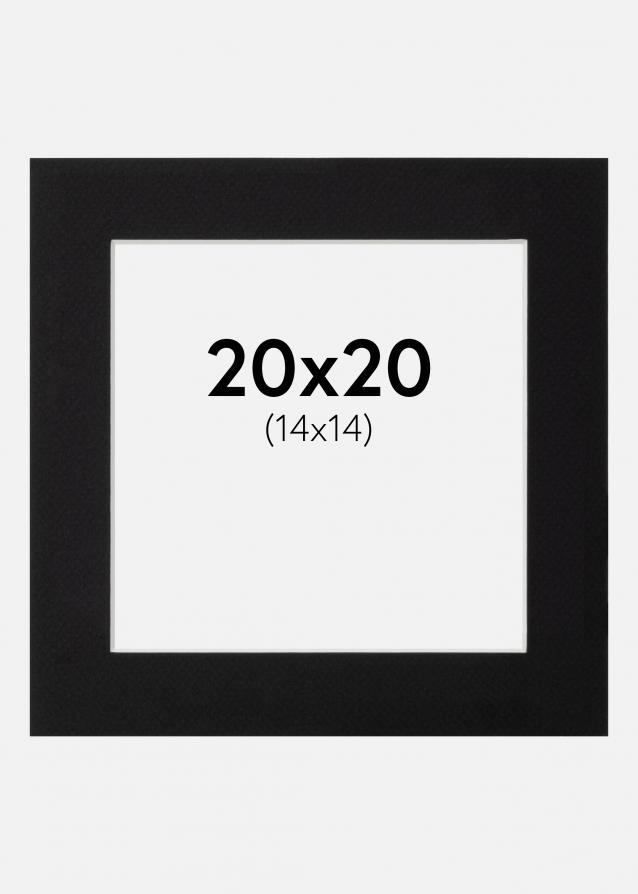 Passepartout Canson Svart (Hvit kjerne) 20x20 cm (14x14)