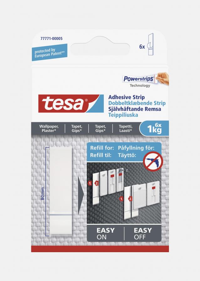Refill til Tesa - Justerbare selvklebende spikere til alle typer vegger - 6 stk