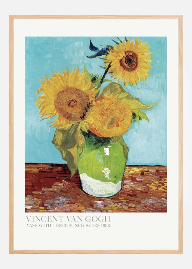 Vase With Three Sunflowers Plakat