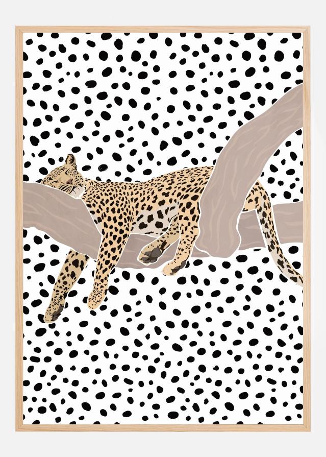 Leopard Sleeping Polkadots Plakat