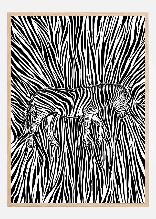 African Zebra striped camouflage Plakat