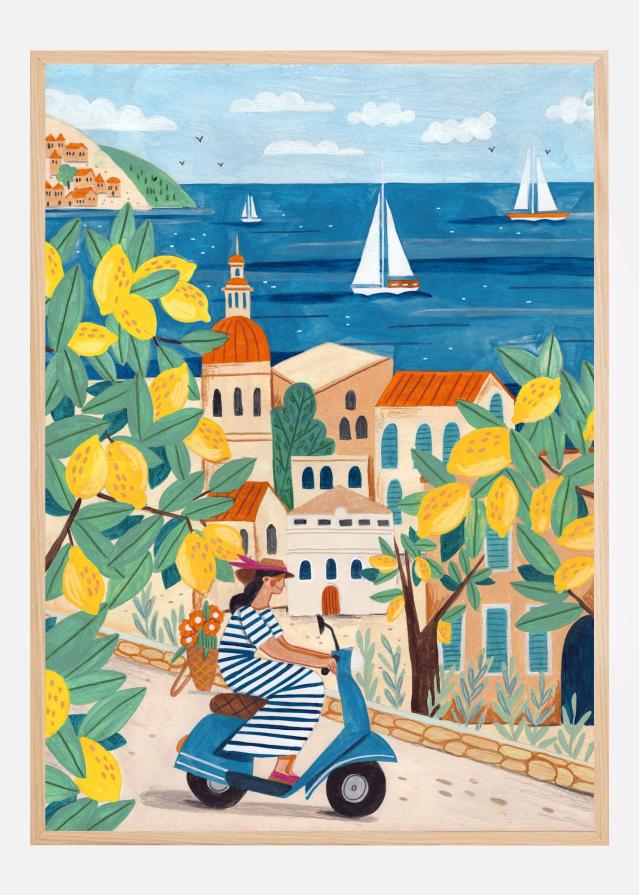 Travel woman on the Amalfi coast Plakat