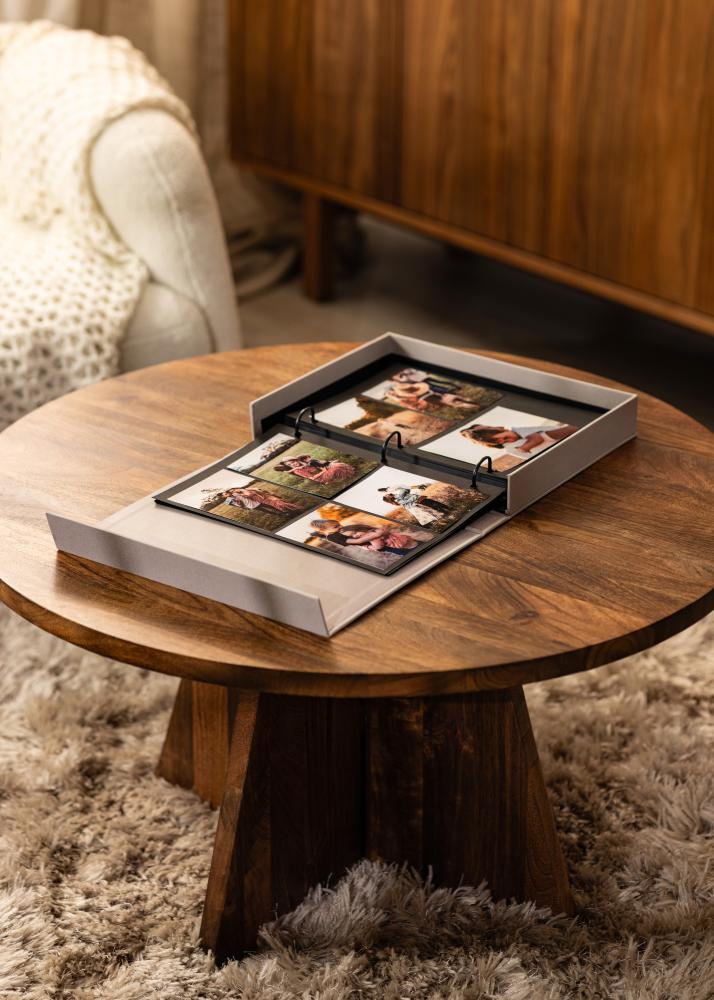 KAILA MEMORIES Grey/White - Coffee Table Photo Album (60 Svarte Sider / 30 Ark)