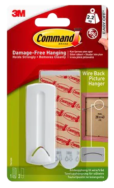 3M Command Bildeoppheng til Vaier Hvit - 2,2 kg