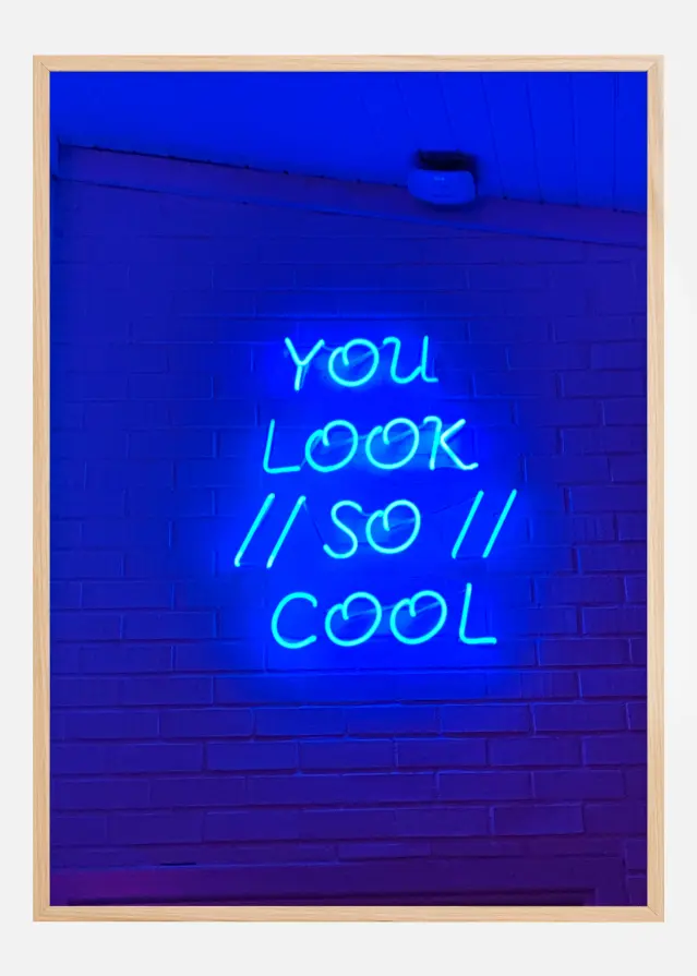 Blue Neon Sign Plakat