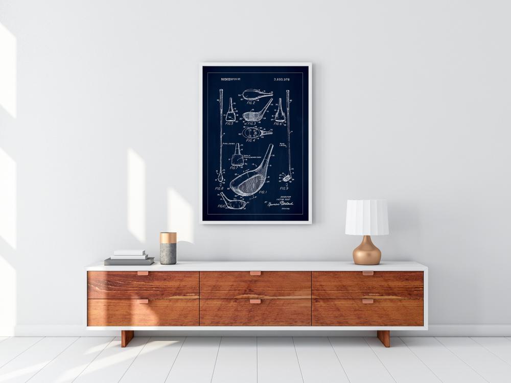 Patent Print - Golf Club - Blue Plakat