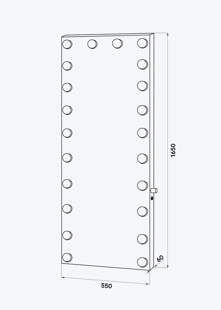 KAILA Speil Tall LED Sølv 55x165 cm