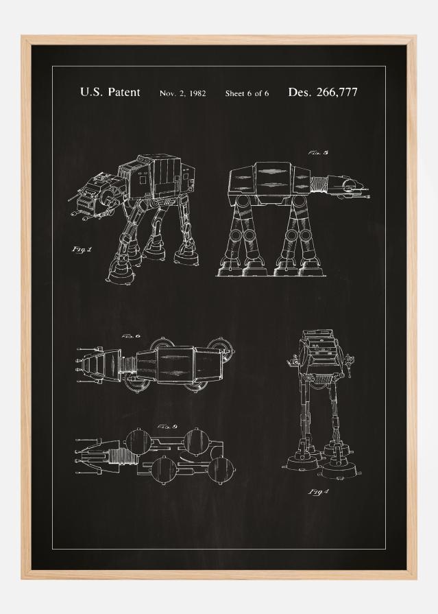 Patenttegning - Star Wars - Walker - Svart Plakat