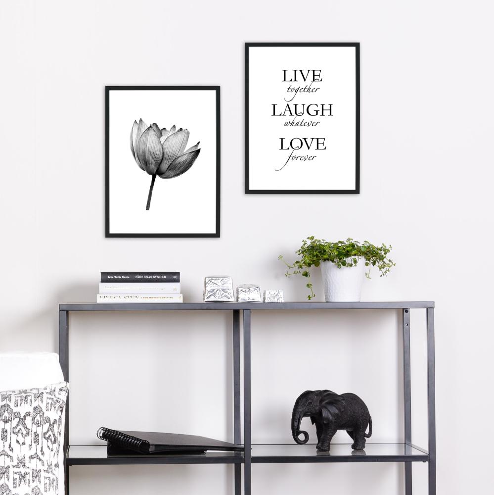 Live, laugh, love - Svart Plakat