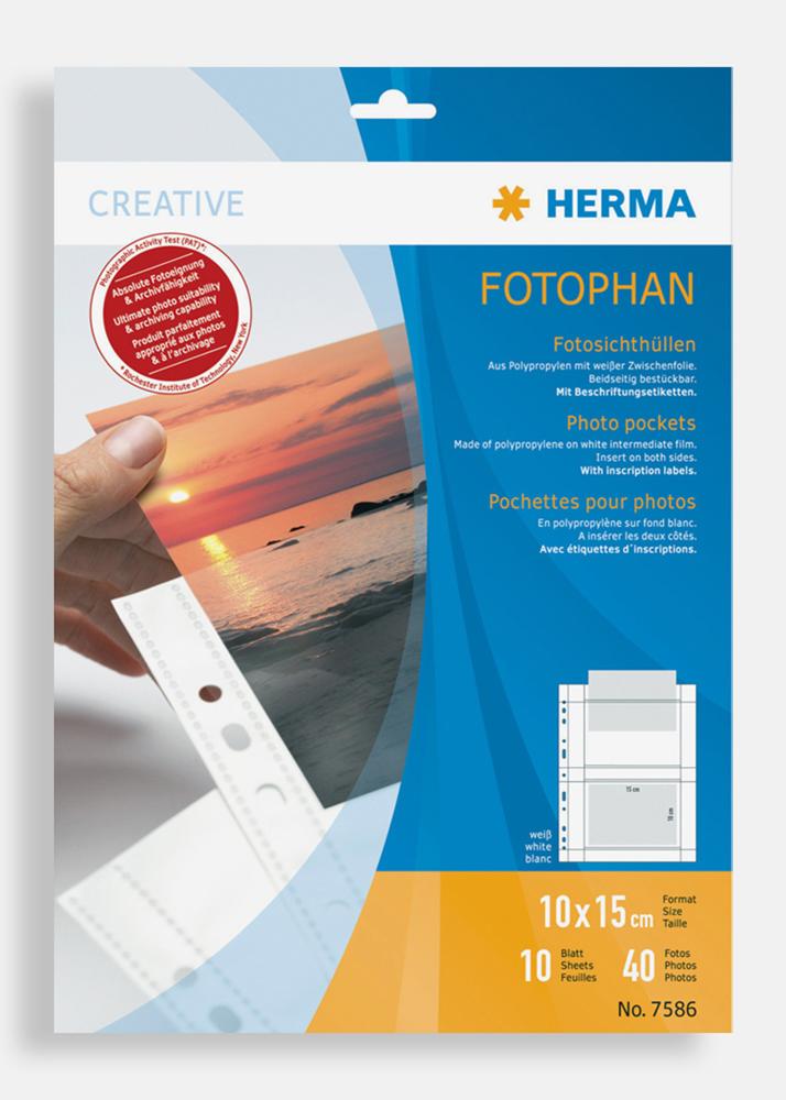 Herma fotolommer 10x15 cm liggende - 10pk hvite