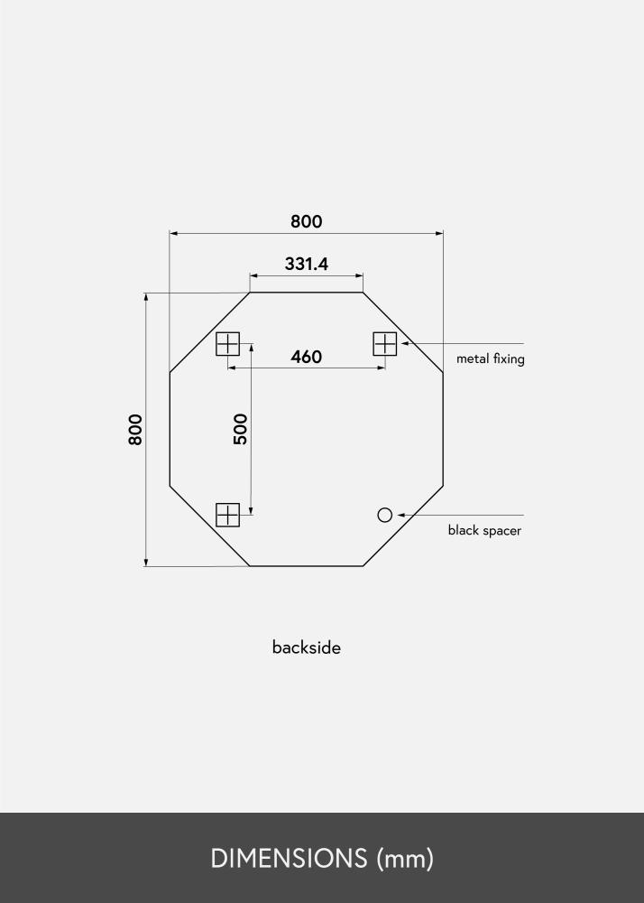 KAILA Speil Octagon 80x80 cm