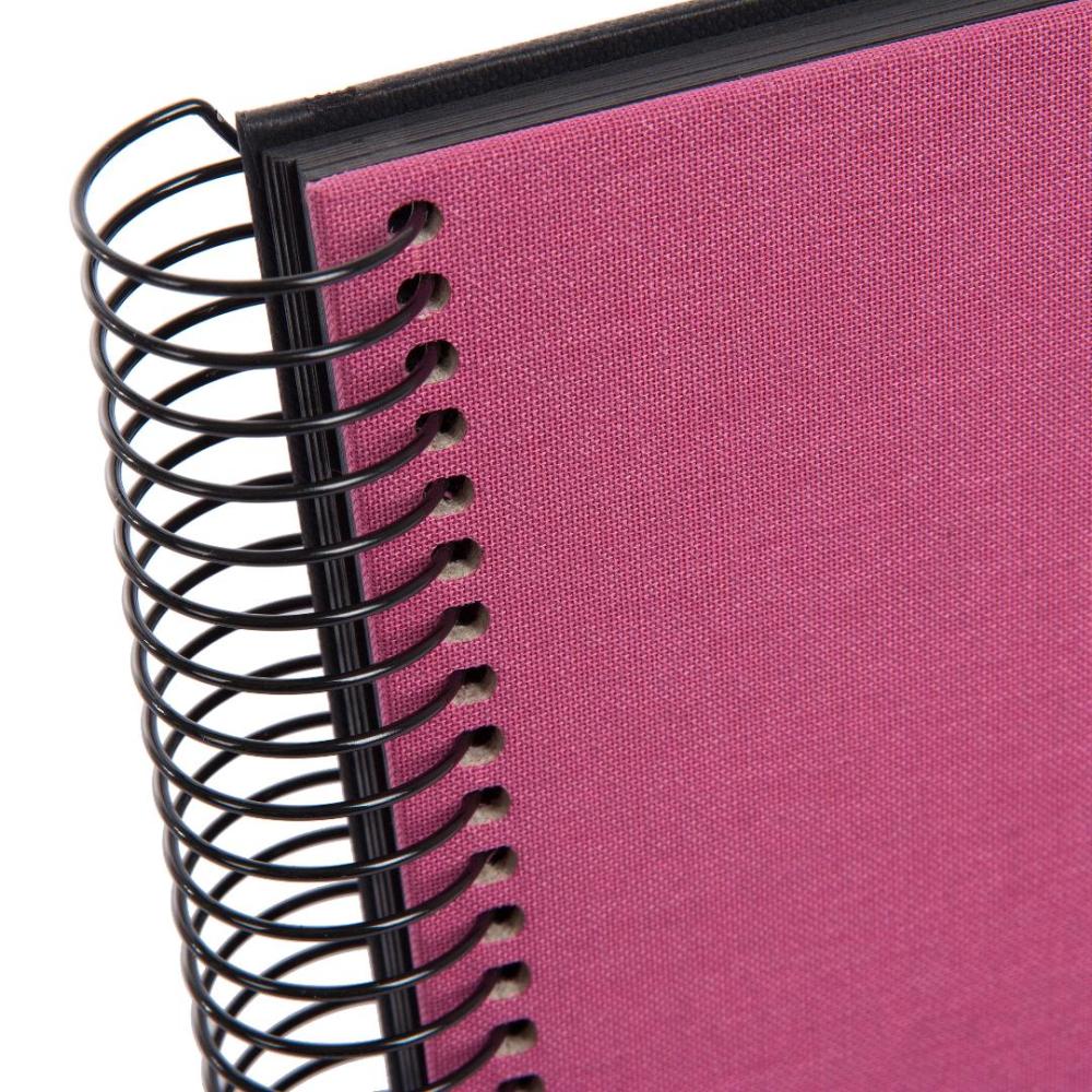 Bella Vista Spiralalbum Fuchsia - 35x30 cm (40 Svarte Sider / 20 ark)