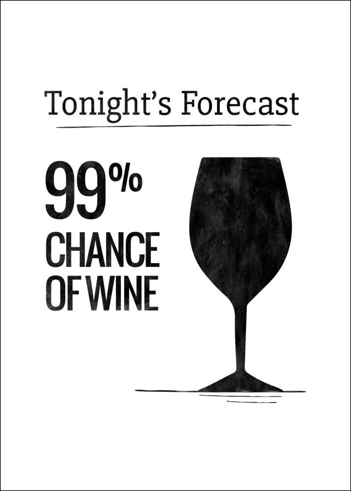 Tonights Forecast 99% Chance of Wine Plakat