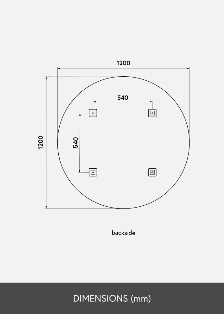 KAILA Rundt Speil 120 cm Ø