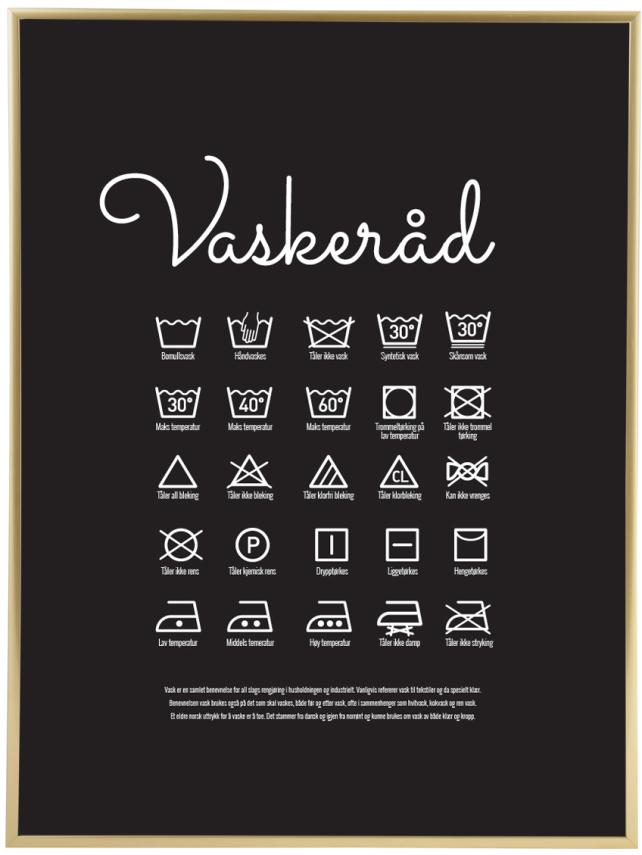 Vaskeråd - Svart Plakat