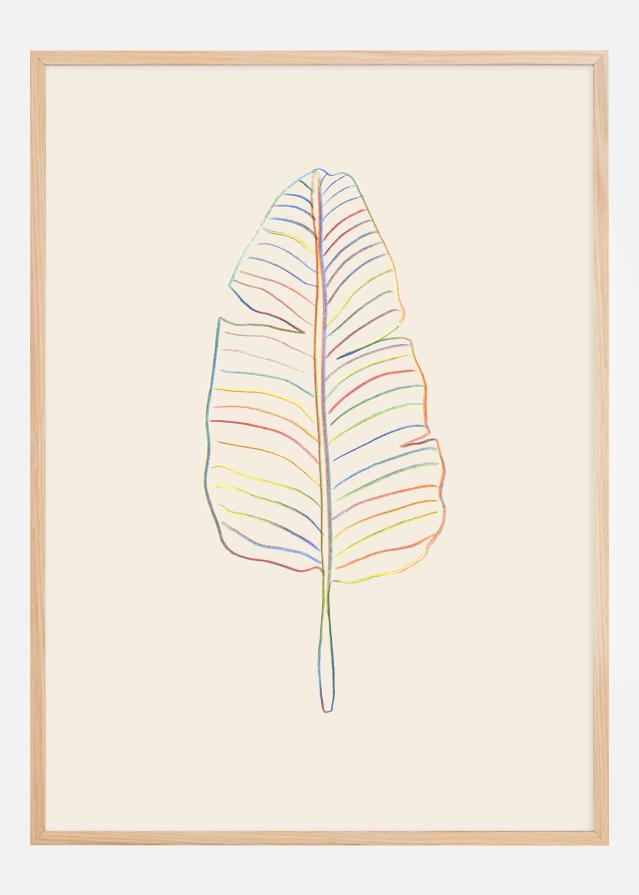 Banana Rainbow Leaf Plakat