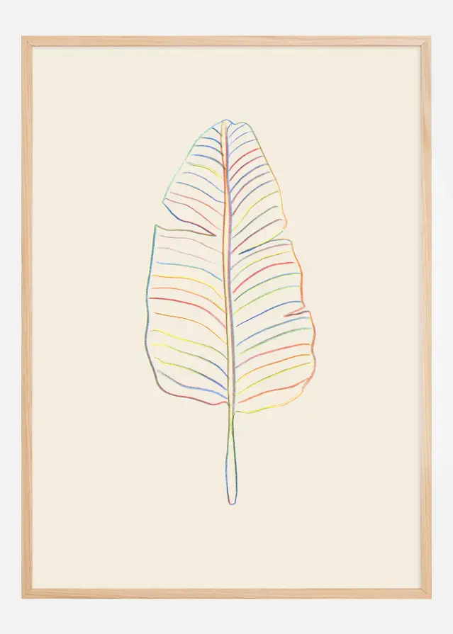 Banana Rainbow Leaf Plakat