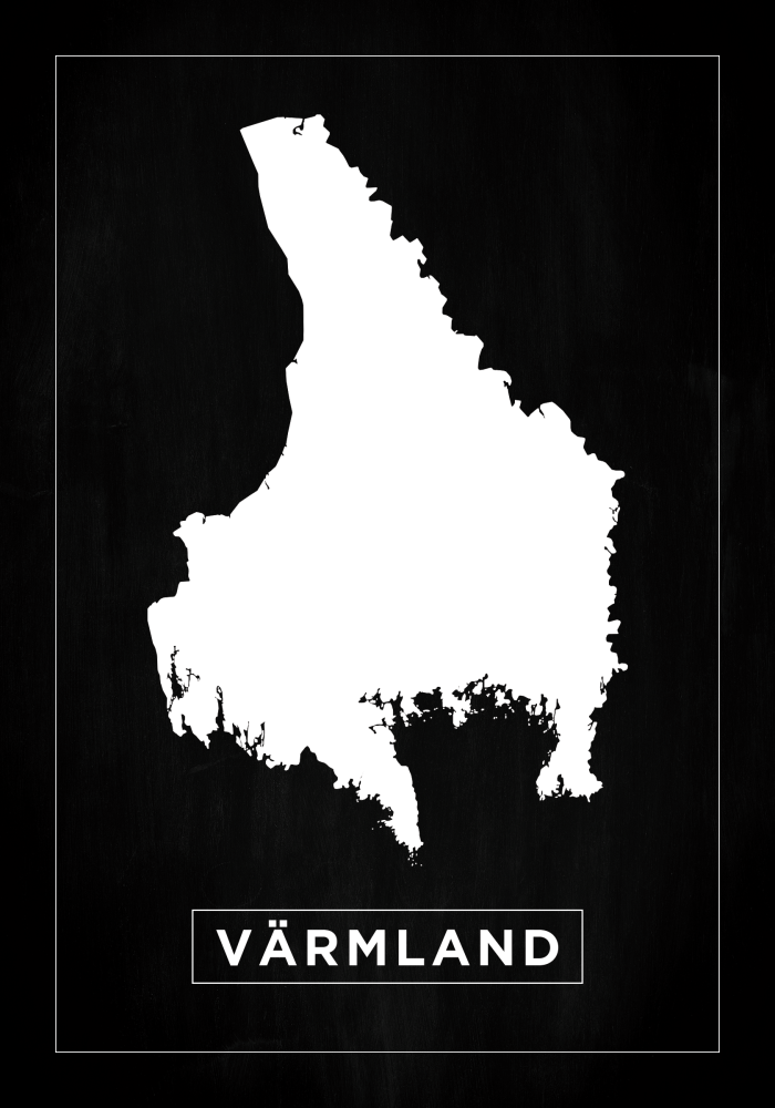 Kart - Värmland - Svart Plakat