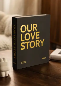 KAILA OUR LOVE STORY Black - Coffee Table Photo Album (60 Svarte Sider)