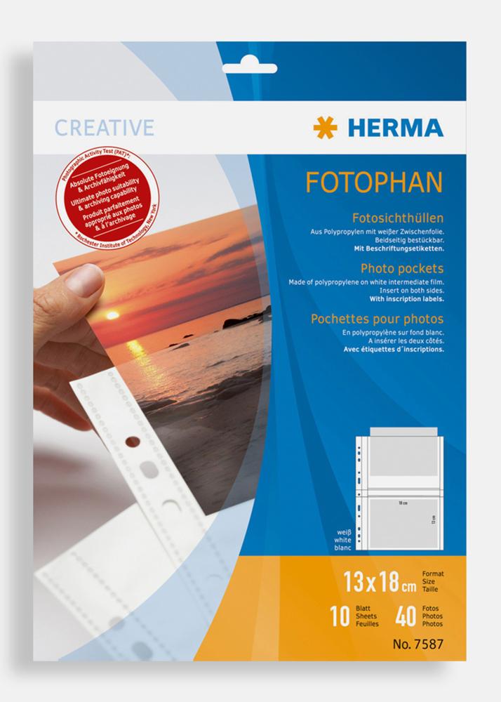 Herma fotolommer 13x18 cm liggende - 10pk hvite