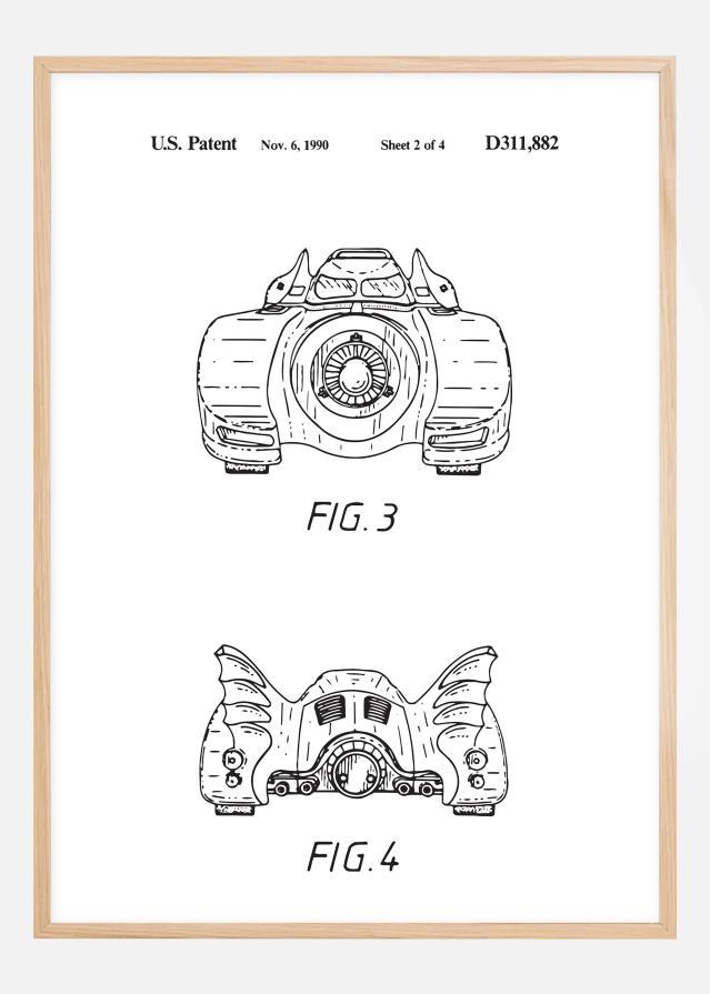 Patenttegning - Batman - Batmobile 1990 II - Plakat