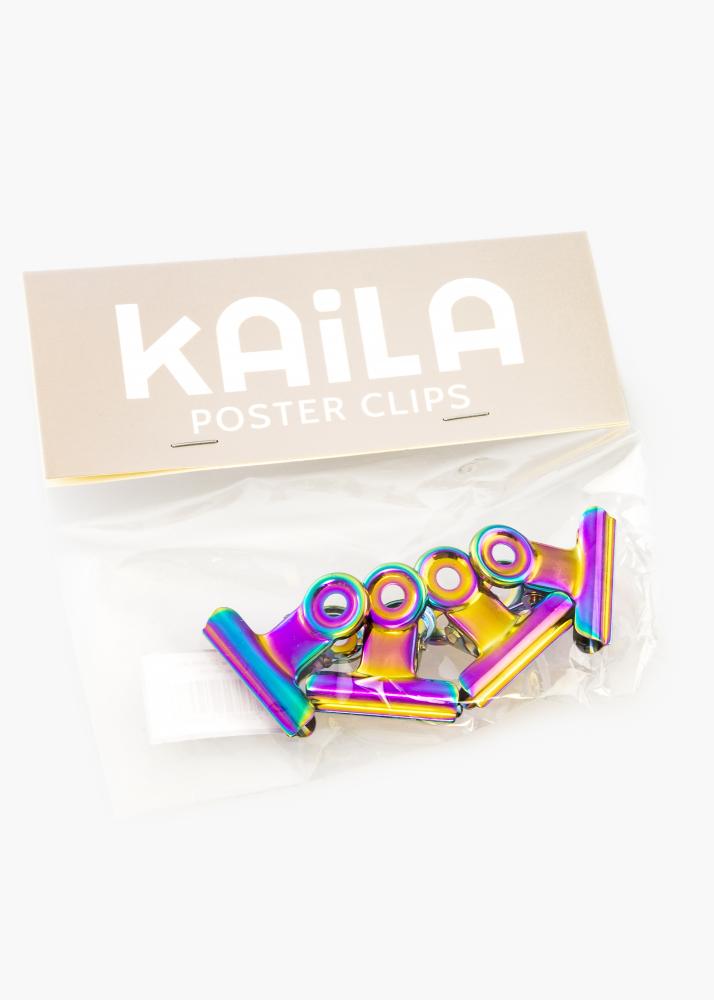 KAILA Poster Clip Rainbow 30 mm - 4-p