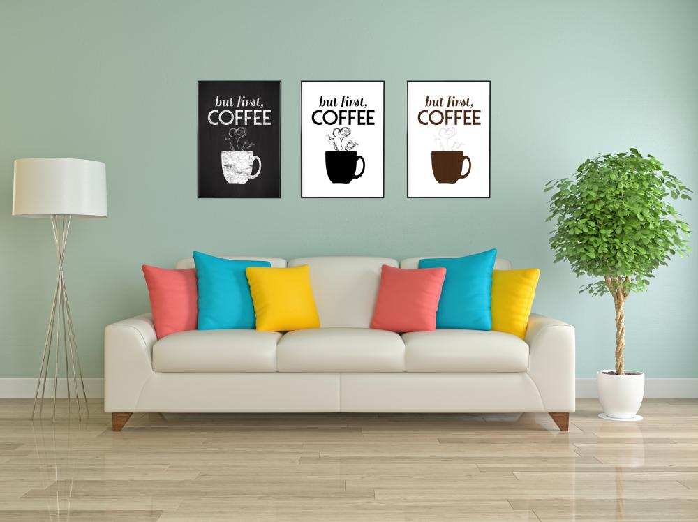 But first coffee - Wood Plakat