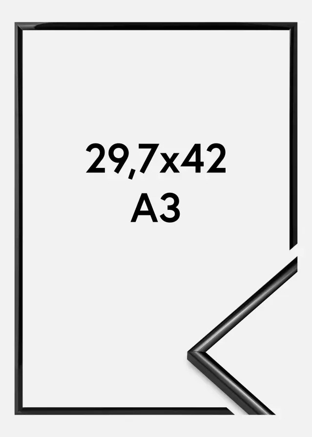 Ramme Scandi Akrylglass Svart 29,7x42 cm (A3)