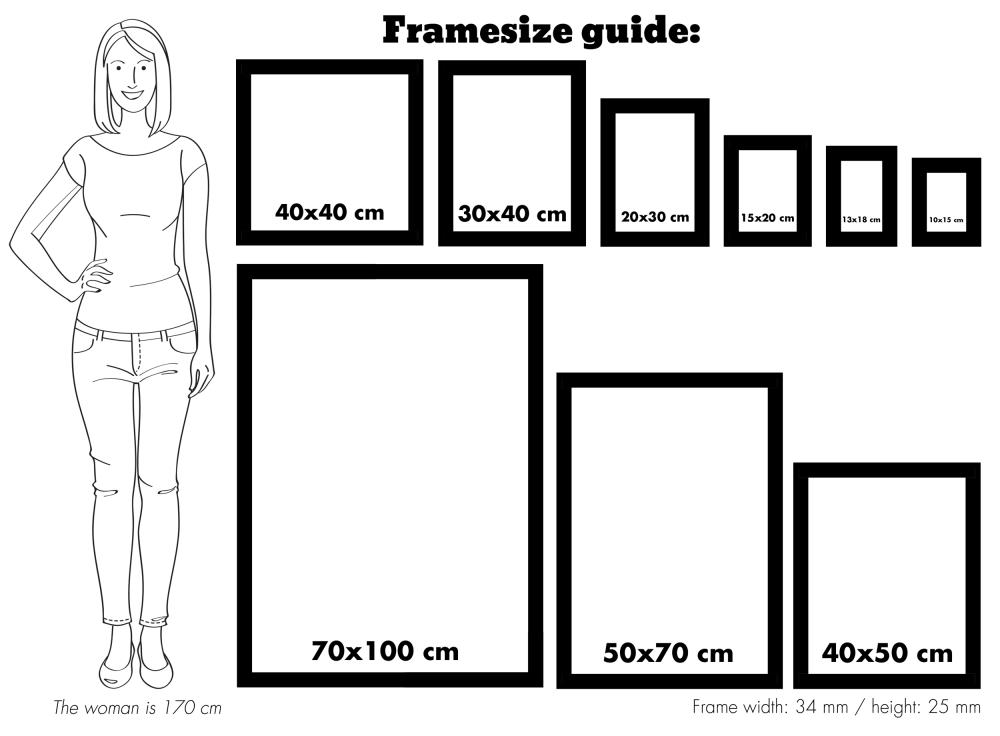 Ramme Öjaren Hvit 70x100 cm - Passepartout Svart 62x93 cm