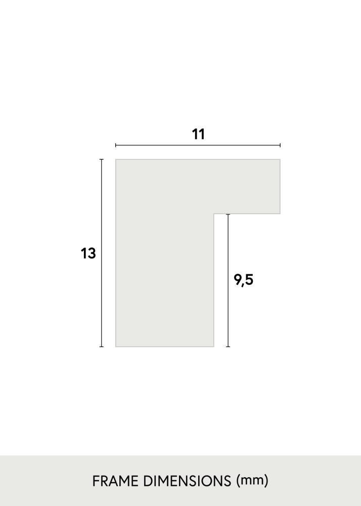 Ramme Tynn Eik 20x25 cm - Passepartout Svart 14x18 cm