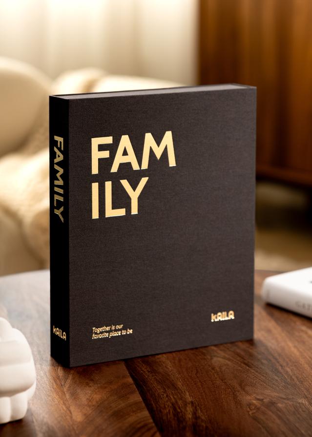 KAILA FAMILY Black - Coffee Table Photo Album (60 Svarte Sider)