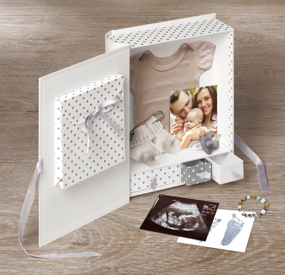 Little Foot Babybox Gråhvit