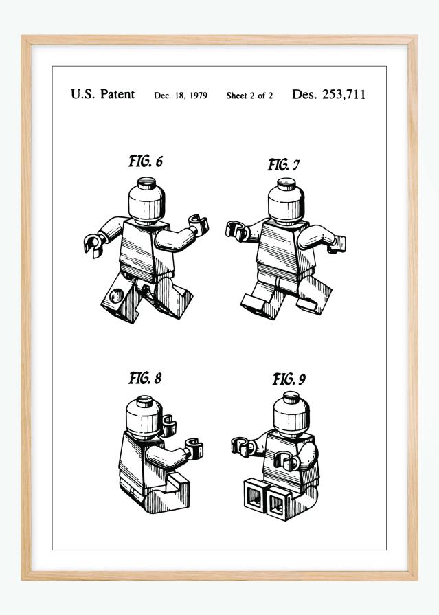 Patenttegning - Lego II - Poster Plakat