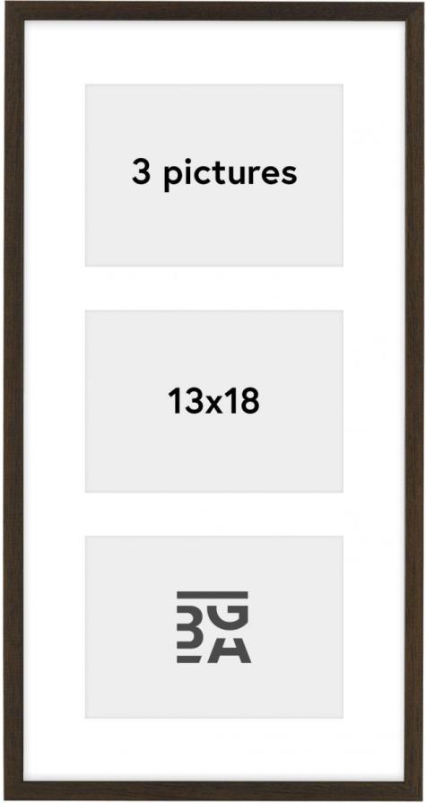 Edsbyn Collageramme IX Valnøtt - 3 Bilder (13x18 cm)