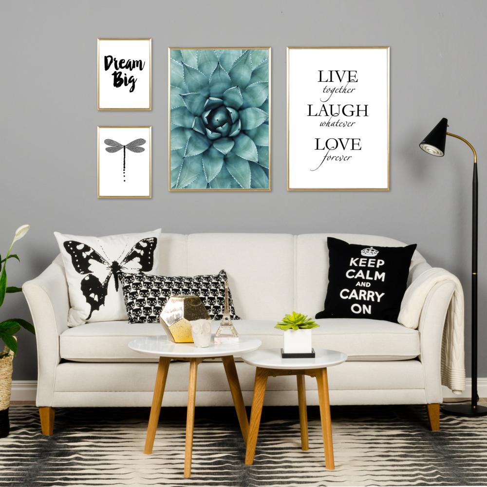 Live, laugh, love - Svart Plakat